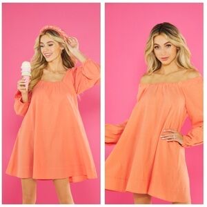 Mudpie RYLAND TIERED DRESS in Pink Coral, New with Tags, Size Small